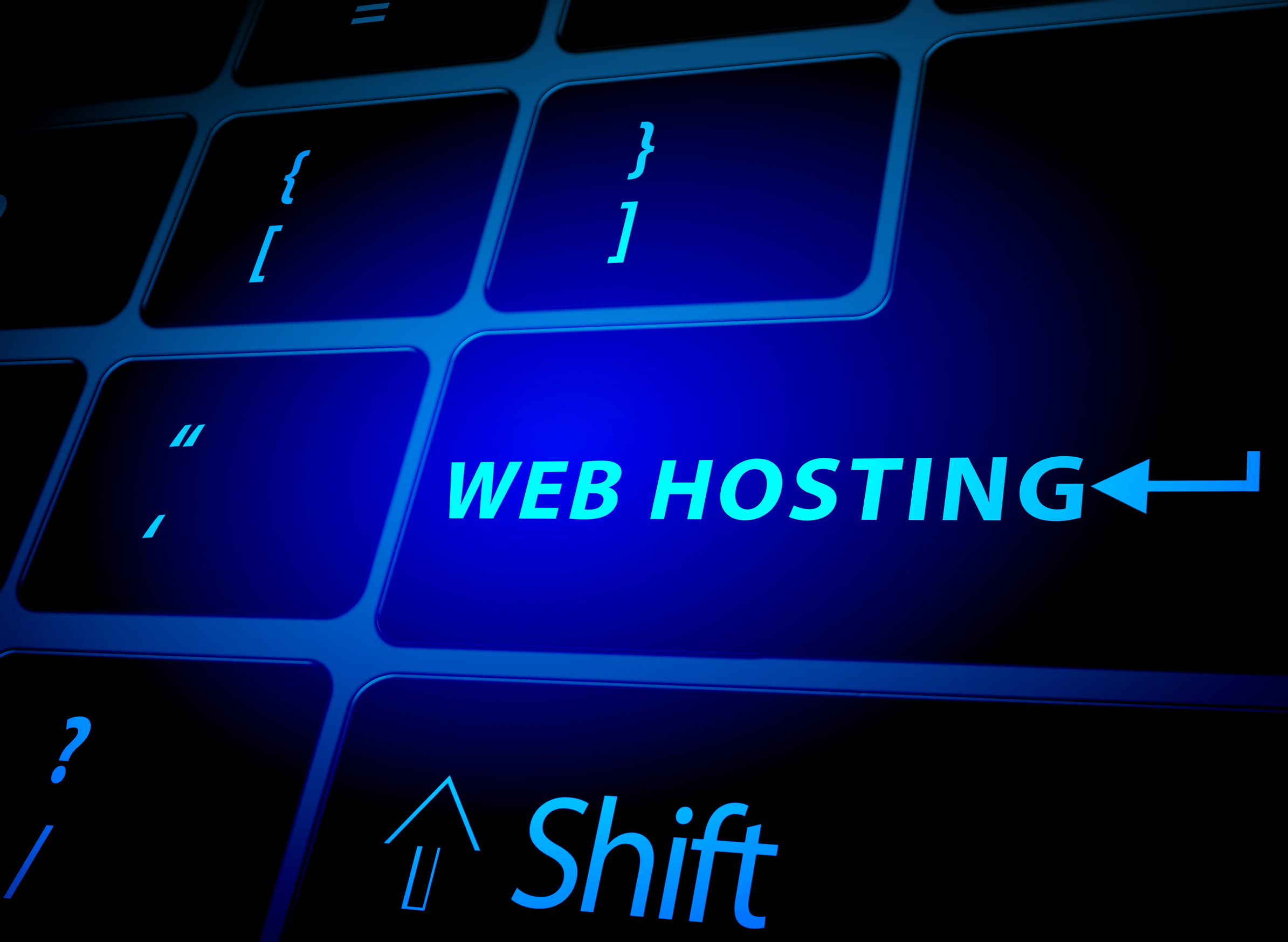 Web hosting button on computer keyboard